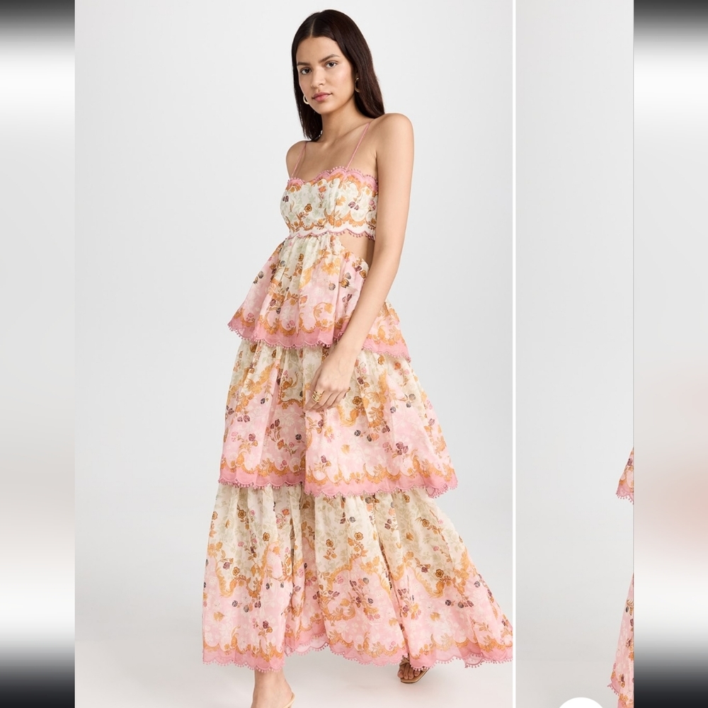 Scalloped midi dress